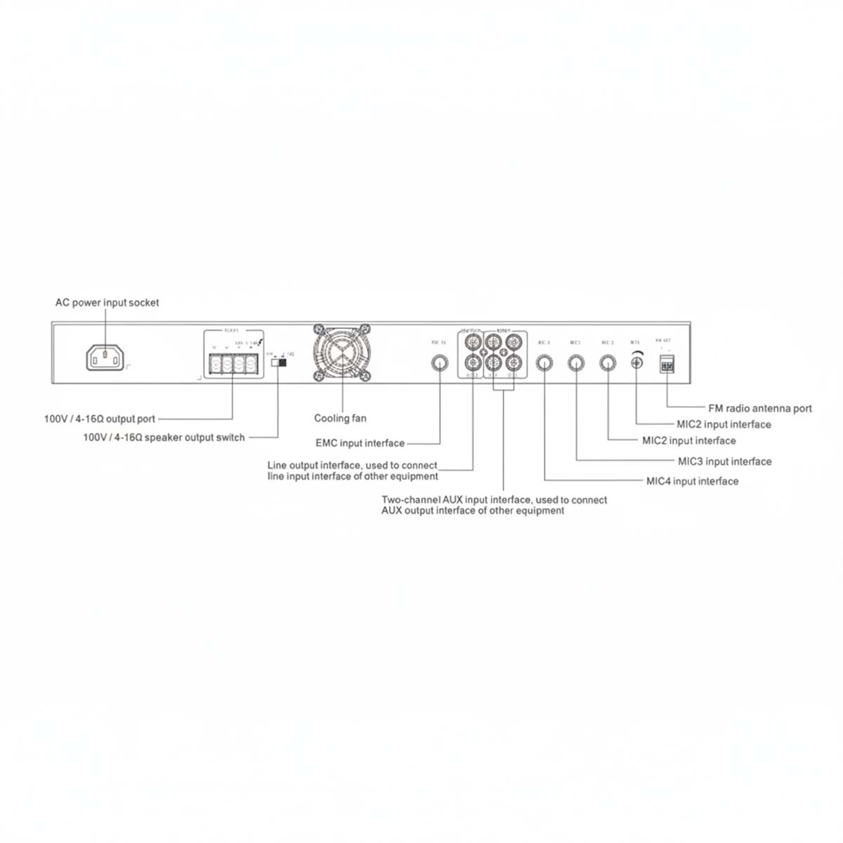 amplificador y mixer modelo t 120dtb 120w mp3 back.webp